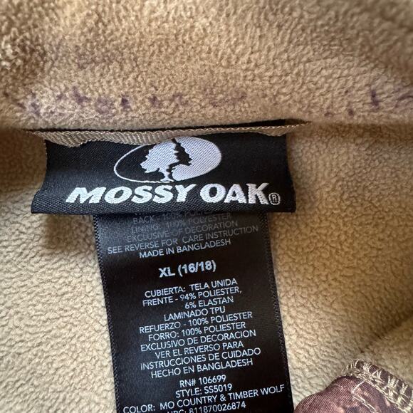 Mossy Oak Camo Jacket Pink Girls Size XL 16/18 Hunting Jacket - Picture 2 of 5